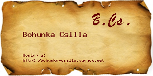 Bohunka Csilla névjegykártya