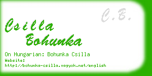 csilla bohunka business card